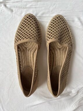 FRYE Tan Perforated Slip-On Espadrille-style shoes